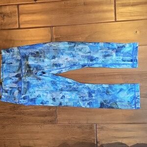Lululemon Athletica Blue Patterned Leggings 18"